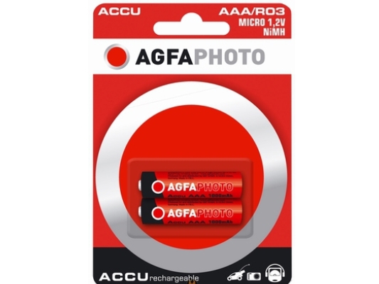 Agfaphoto Nimh Micro 1000 Mah, Wiederaufladbarer Akku, Aaa, Nickel-Metallhydrid (Nimh), 1,2 V, 2 Stück(E), 1000 Mah