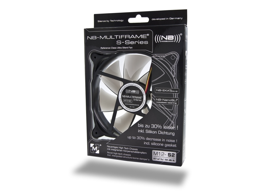 Noiseblocker Mf12 S2 Ventilator 19 Db Sort