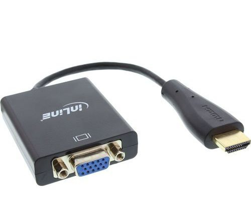 Inline Dongle Konv. Hdmi Zu Vga, M. Audio, Eing. Hdmi, Ausg. Vga + Stereo Audio, 1080P, Schwarz, Wuxga (1920X1200 Rgb Modus), Uxga (1600X1200) Vesa D