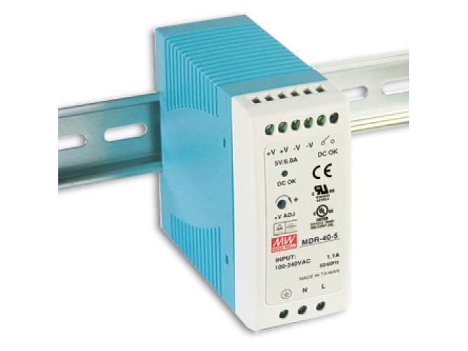 Mean Well Mdr-40-5, 90 - 264 V, 40 W, 5 V, 6 A, Rohs, 40 Mm