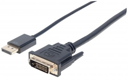 Manhattan Displayport 1.2A Auf Dvi-Kabel, Displayport 1.2A-Stecker Auf Dvi-D 24+1-Stecker, 3 M, Schwarz, 3 M, Displayport, Dvi-D, Männlich, Männlich,