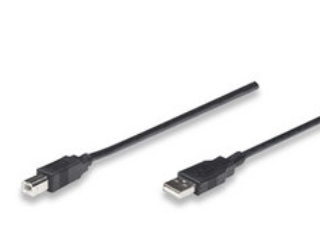 Manhattan 374507, 0,5 M, Usb A, Usb B, Usb 2.0, Hanstik/Hanstik, Sort