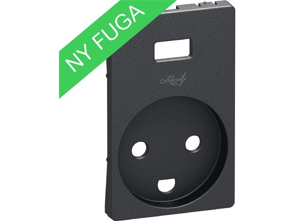 Fuga Afdækning Stikkontakt M/J Med 5V Usb Lader Koksgrå