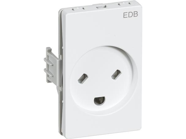 Lauritz Knudsen Clic'line Stikkontakt Edb 2 Polet Med Jord 16A 250V Hvid.