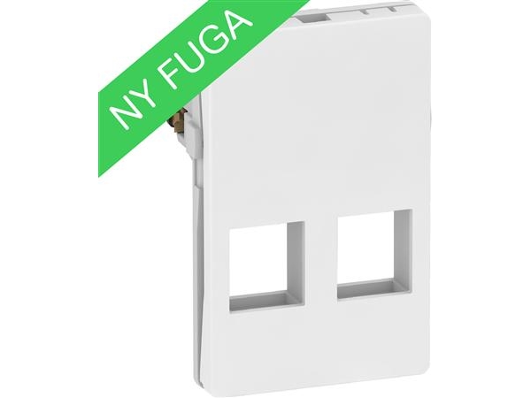 LK FUGA - Dataudtag til 1-2 stk. keystone konnektorer, large keystone port (ca. 20,5 x 14,8 mm), 1 modul, hvid