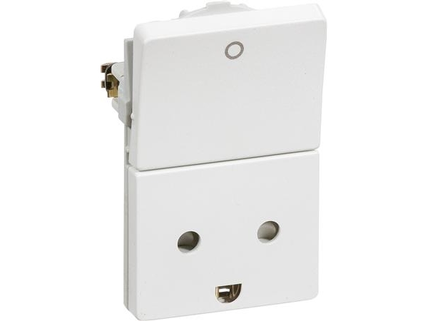 Fuga Stikkontakt M/J 2-Polet Med Afbryder 1,5M Hvid