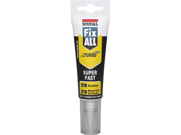 Montagelim Fix All Turbo hvid 125ml tube, hurtigthærdende montagelim til opgaver der stiller krav til høj styrke og hurtig hærdning.