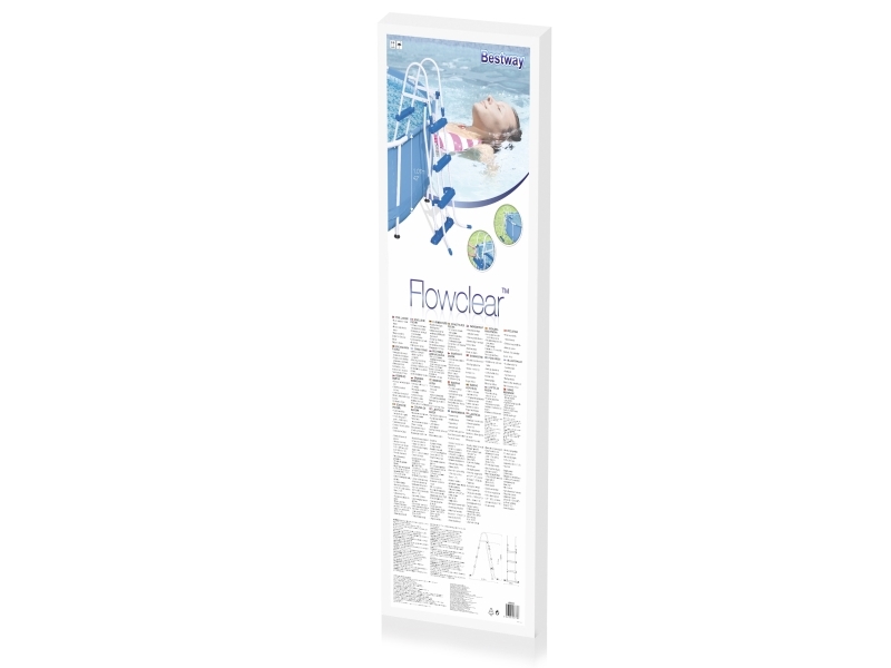 Bestway Schwimmbeckenleiter, Leiter, Blau, Weiß, Metall, Kunststoff, 1070 Mm, 8,39 Kg, Box