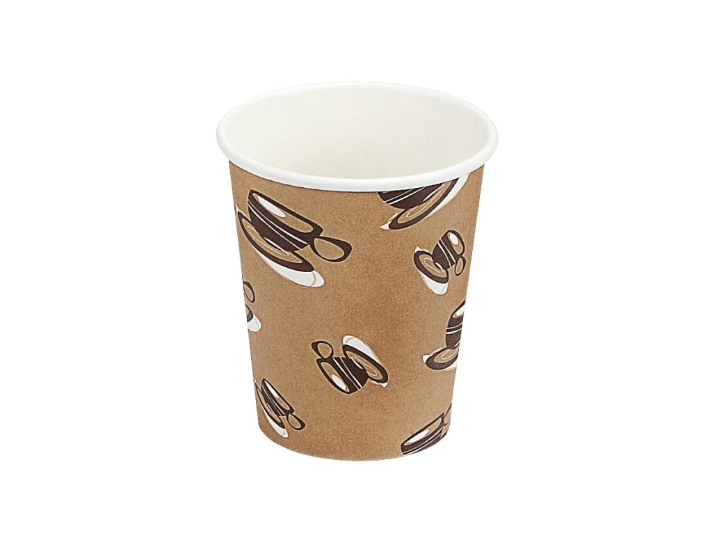 Kaffebæger 8oz 25cl Hot Cup Single Wall pap - (20 poser x 50 stk.)