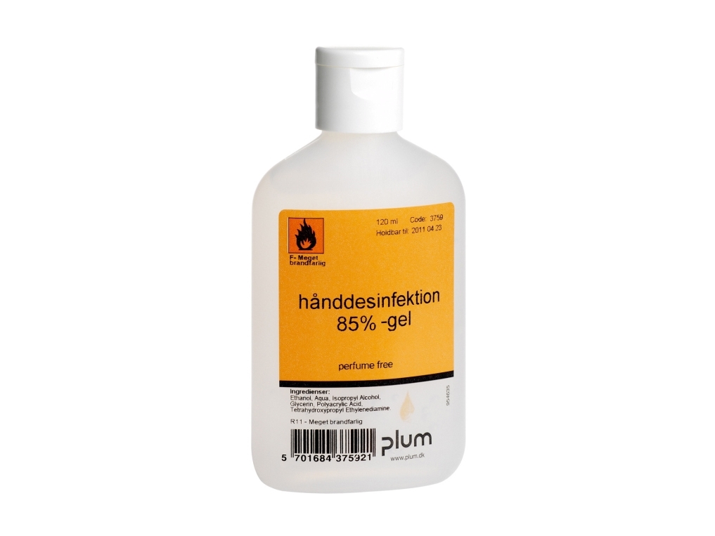 Hånddesinfektion Plum Spritgel 85% Ethanol 120 Ml Med Snaplåg