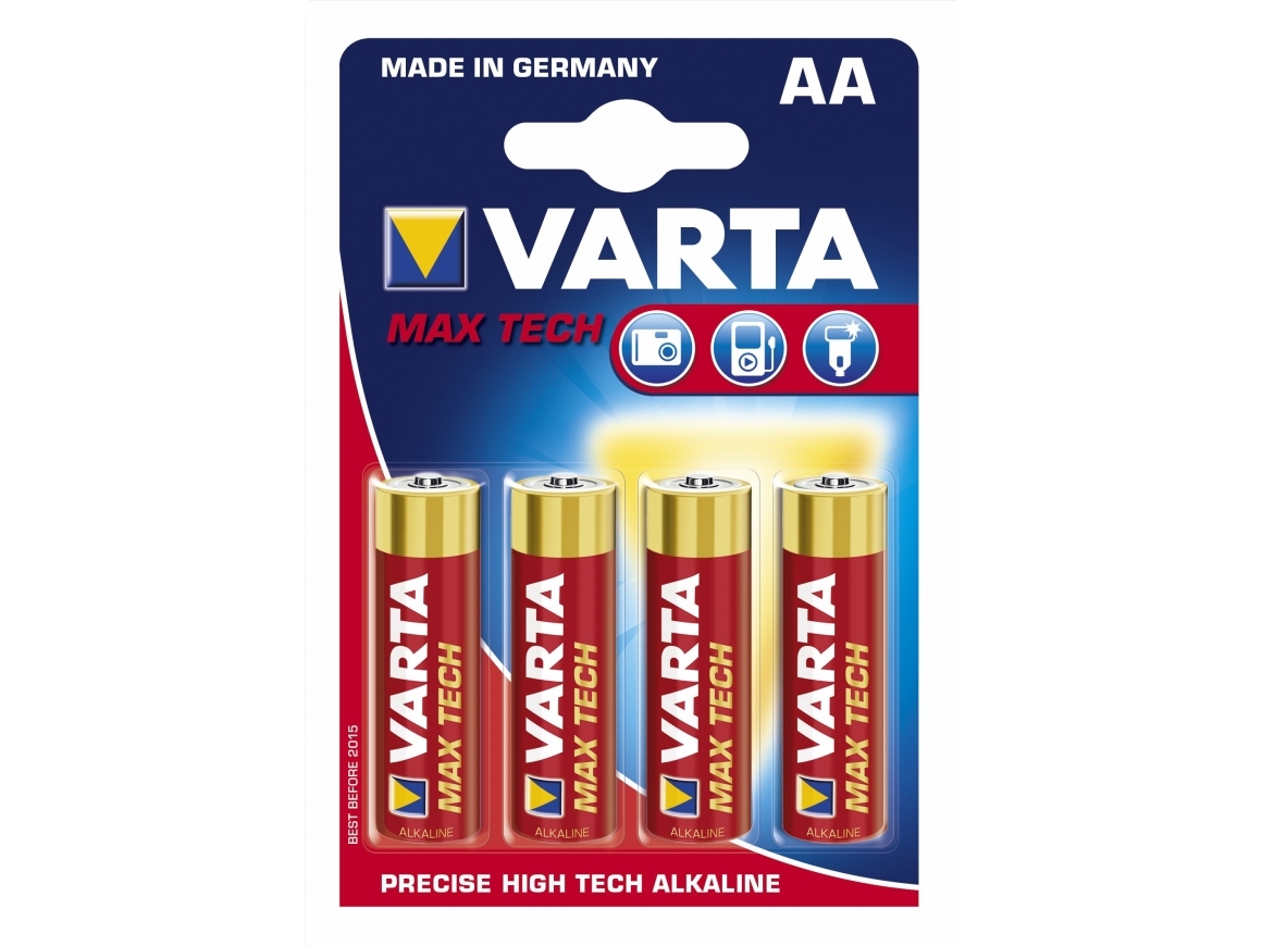 Varta -4706/4B, Einwegbatterie, Aa, Alkali, 1,5 V, 4 Stück(E), Rot, Gelb