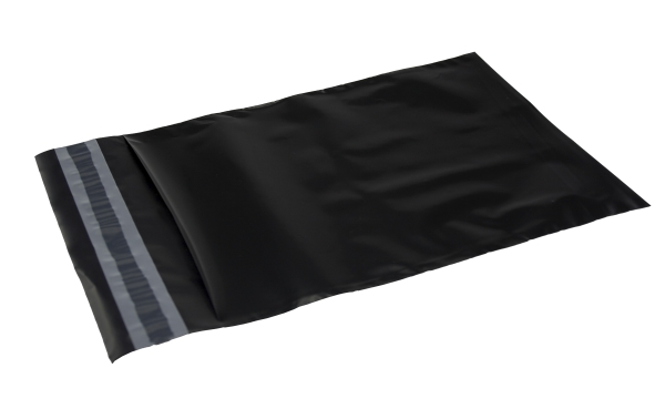 Forsendelsesposer 340x420 mm sort, PE, i 100% genanvendt plast - (100 stk.)