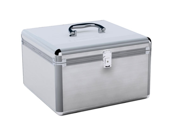 Mediarange Box76, Gehäusebox, 300 Disks, Silber, Fleece, Kunststoff, Holz, 120 Mm, Aluminium