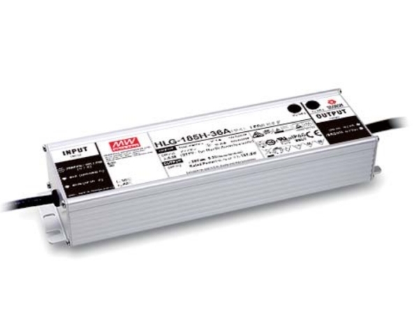 MEAN WELL HLG-185H-24A, 187,2 W, IP65, 62000 h, 90-305 V, 47 ~ 63 hz, 2.1 / 115VC, 0.9 / 230VC, 0.8 / 277VC | EL Artiklar - Motorer, Spänningsreglering, Övervakning - Transformator | GameStuff