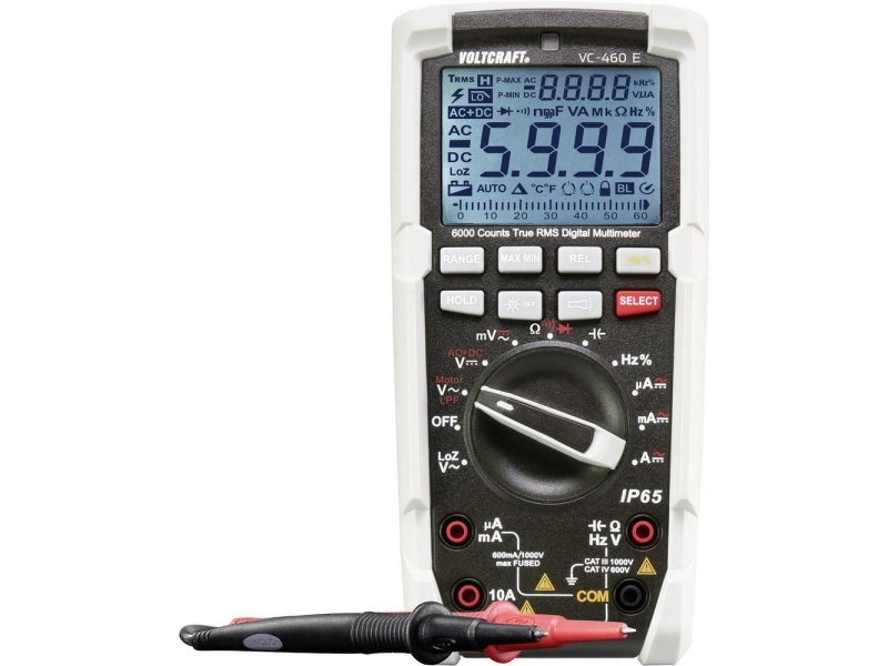 Voltcraft Håndholdt Multimeter Kalibreret (Iso) Digitalt Vandstrålebeskyttet (Ip65) Cat Iii 1000 V, Cat Iv 600 V Display (Tællinger): 6000 (1590172)