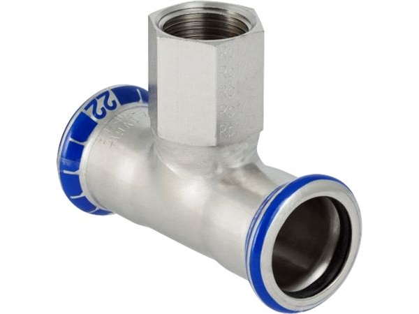 Geberit T-Stück Edelstahl 76,1-3/4-76 Mm Mit Muffe Am Abzweig Mapress