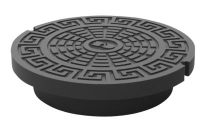 Dæksel Votec med fals 425mm - genbrugsplast. for kegle 225530425