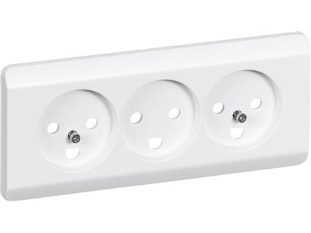 Opus66 Afdækning Planf Stikkontakt M/J Tripel Hvid