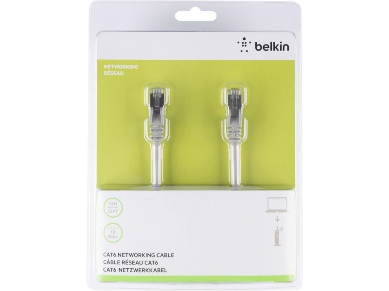 Belkin - Patchkabel - RJ-45 (han) til RJ-45 (han) - 10 m - CAT 6 - knastfri