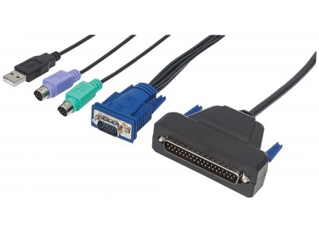 Intellinet 507769, 1,8 M, Usb, Ps/2, Usb, Ps/2, Vga, Sort, 180 G