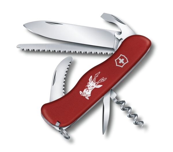 Victorinox Hunter, Fällkniv med låsblad, Kniv med flera verktyg, Clip point, Polyamid, Röd, 11 verktyg | Verktyg & Verkstad - Handverktyg - Knivar | GameStuff
