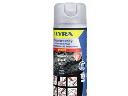 Lyra Markierungsspray Schwarz - 500 Ml (4180) - Un 1950 Aerosole, Entzündbar 2.1.