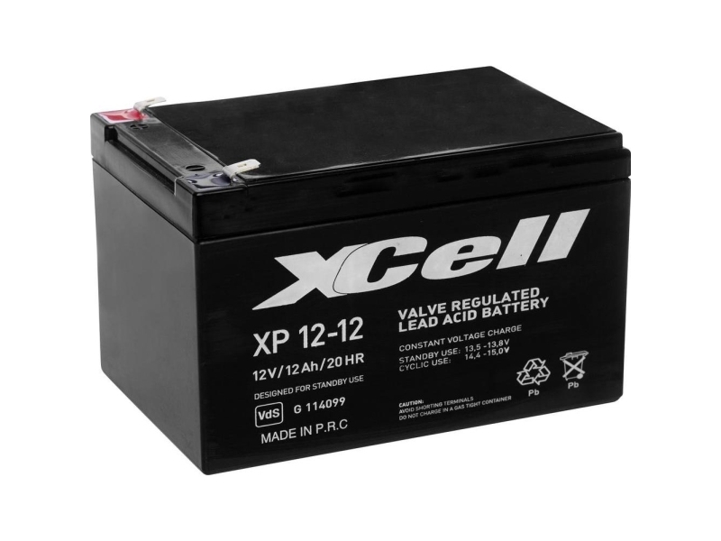 XCell XP1.212 Blybatteri 12 V 1.2 Ah Blyfleece (B x H x T) 97 x 52 x 44 mm Fladstik 4,8 mm Vedligeholdelsesfri, VDS-certifikation
