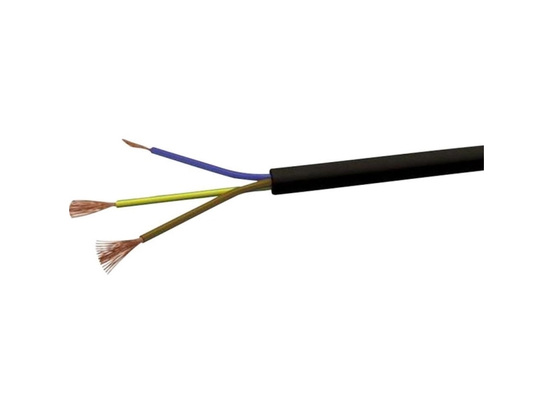 VOKA Kabelwerk H05VVF3X075 Slangekabel H03VV-F 3 x 0.75 mm2 Sort 100 m