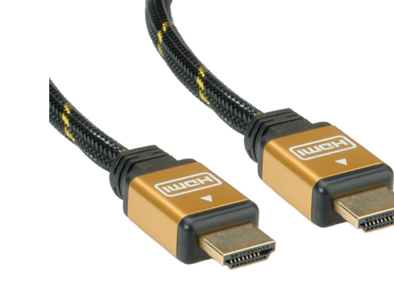 Roline Gold Hdmi High Speed Kabel Mit Ethernet 3,0M, 3 M, Hdmi Typ A (Standard), Hdmi Typ A (Standard), Schwarz, Gold