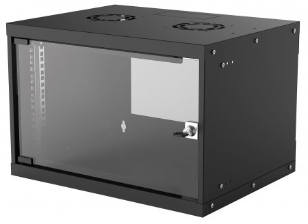Intellinet 19" Wandverteiler, Basic Line, 6 He, 353 (H) X 540 (B) X 400 (T) Mm, Flatpack, Schutzklasse Ip20, Schwarz, Wandmontiertes Regal, 6U, 50 Kg