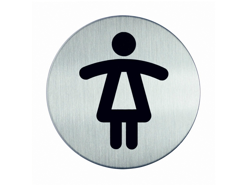 Symbolskilt Durable Dametoilet Ø83 mm metal piktogram | Papper & Emballage - Skyltning - Skyltning | GameStuff
