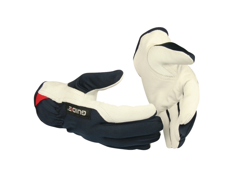 Arbejdshandsker Guide 30, hvid/blå, str. 10, pakke a 12 par