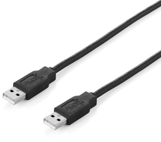 Equip 128871, 3 M, Usb A, Usb A, Usb 2.0, Hanstik/Hanstik, Sort