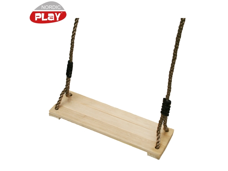 NORDIC PLAY gungstol i trä med rep (805-455) | Utomhusleksaker - Spela i trädgården - Gungor | GameStuff