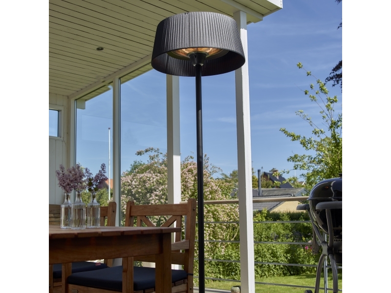 Hortus - Terrassevarmer gulvmodel med skærm 900/1200/2100 W, HA, Ø60 cm, sort