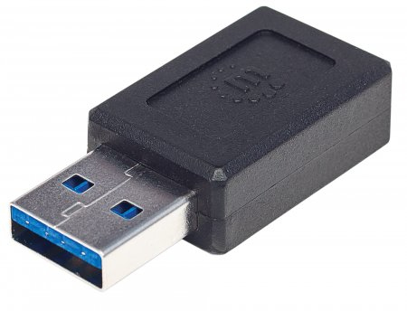 Manhattan Usb 2.0 Typ C Auf Typ A-Adapter, Typ C-Buchse Auf Typ A-Stecker, Schwarz, Usb A, Usb C, Schwarz