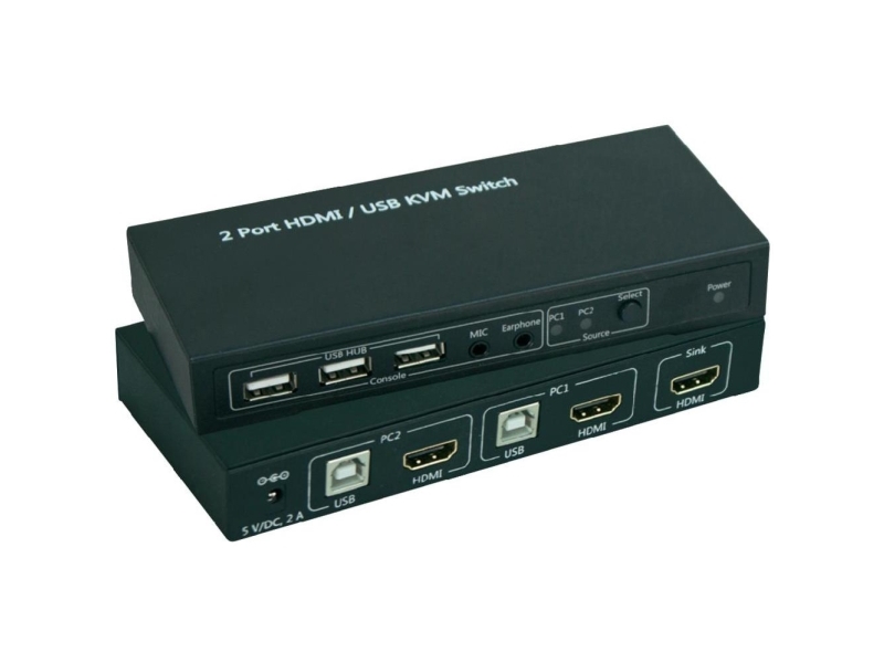 Speaka Professional 2 Ports Kvm-Omskifter Hdmi Usb 1920 X 1080 Pixel, 3840 X 2160 Pixel