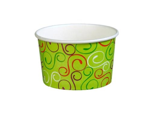 Isbæger 120/160 Ml 4 Oz Ø79x43 Mm Pap Green Twiddle,20 Ps X 50 Stk/Krt