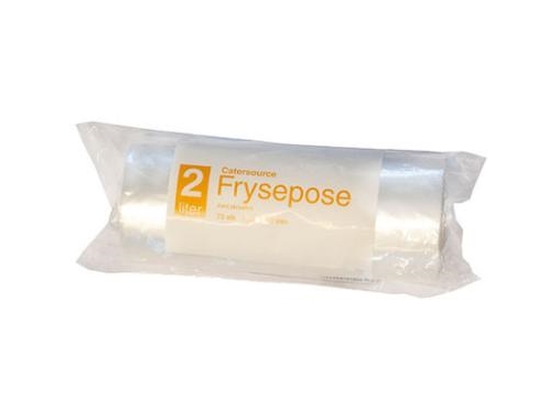 Frysepose Catersource 2 Ltr 150X350 Mm Med Skrivefelt Ldpe,75 Stk/Rl - (75 Stk.)
