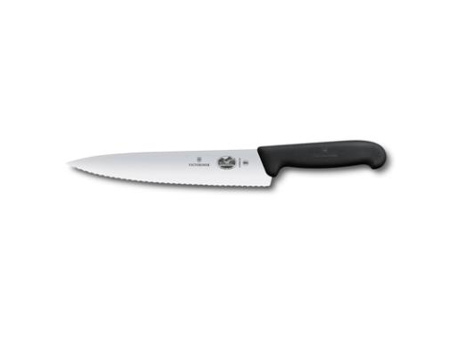 Victorinox Kochmesser 22 Cm Wellenschliff Mit Fibrox-Griff Schwarz