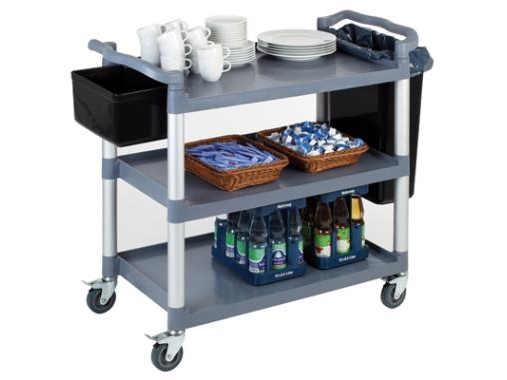 Vagn/serveringsvagn 108x50x96 cm med 3 hyllor PP | Catering - Matförpackning - Serveringsvagnar | GameStuff