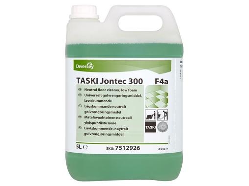 Universalrengøring Gulv Jontec 300 F4a Neutral Ph Med Farve/Parfume 5 Ltr Grøn,2 Dnk X 5 Ltr/Krt