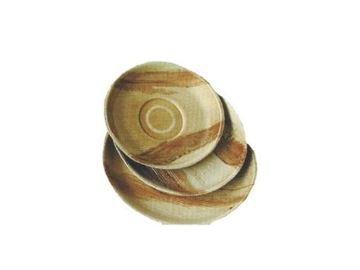 Teller Ø24 Cm Biologisch Abbaubares Palmblatt, 4 Ps X 25 Stk/Krt