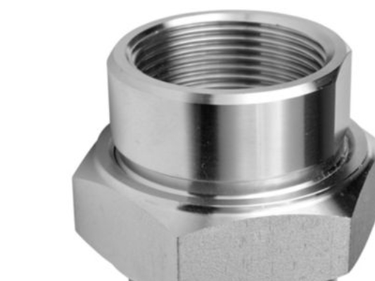 Rustfri Union 1/2 - Mf/Mf. Maskinbear. m/konisk tæt. L= 46. NW=36. Kval. AISI 31