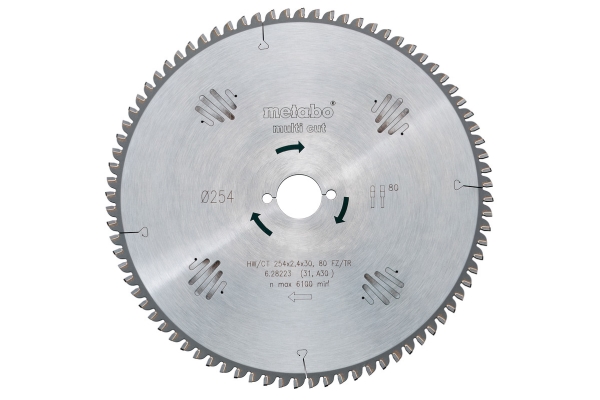 Metabo 628226000, Aluminium, Bronze, Spanplatte, Kupfer, Kunststoff, Holz, 31,5 Cm, 3 Cm, 6100 U/Min, 2,4 Mm, Metabo