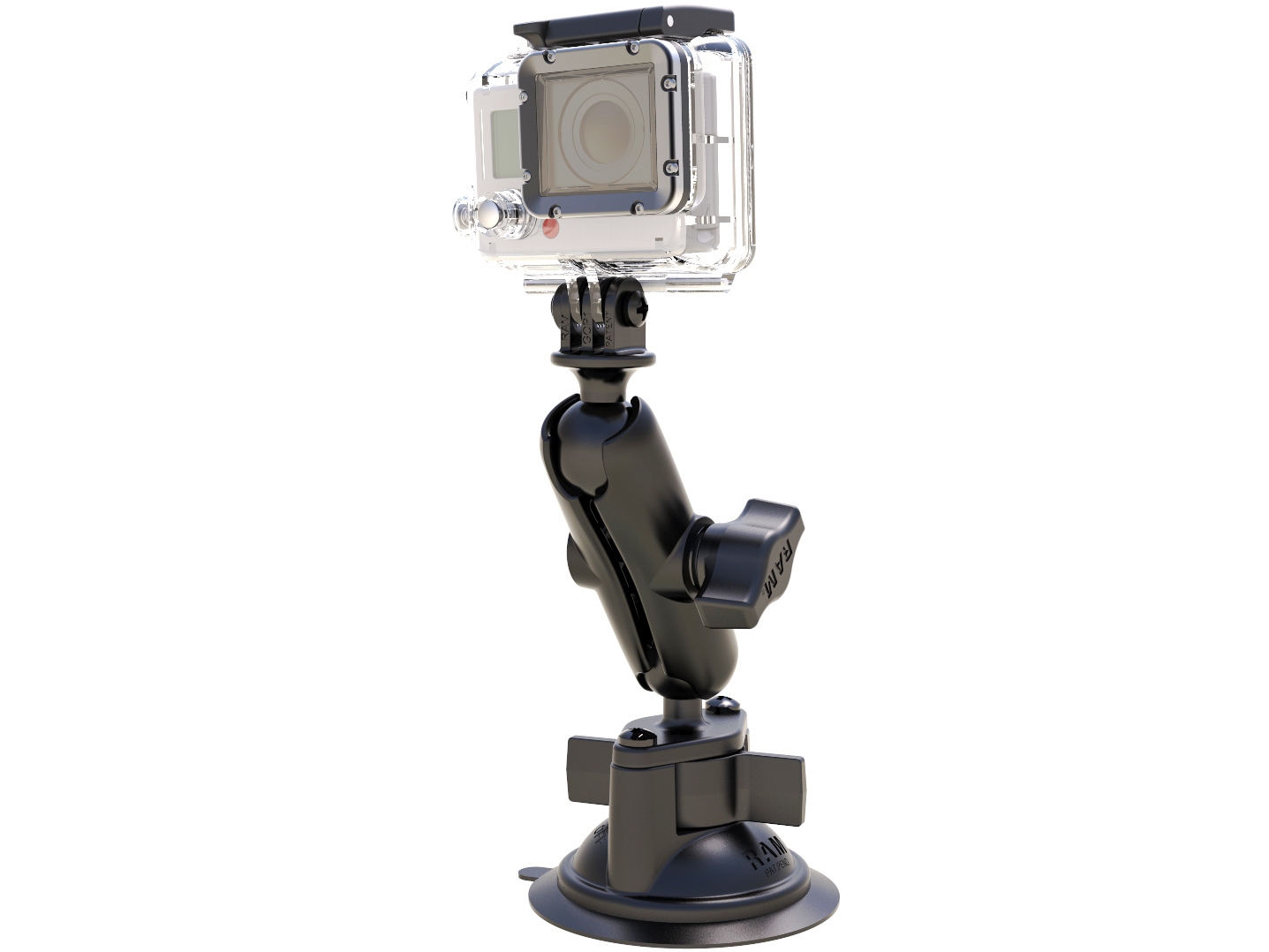 Ram Mounts Gopro Mount + Twist-Lock Imukuppikiinnike, B-Koko Kuula