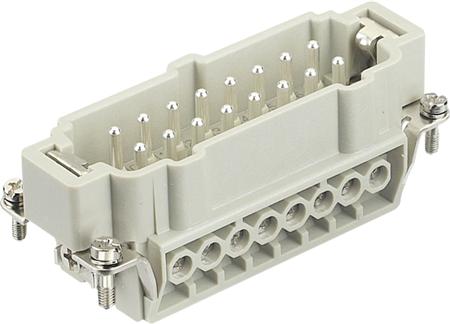 Harting Stifteinsatz Han E 09 33 016 2601 16 + Pe Schrauben 1 St. (09 33 016 2601)