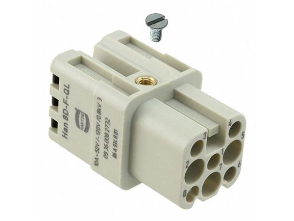 Harting Han D Steckverbinder, Einsatz Typ 3Amale Crimpanschluss Max 2,5Mm2, 10A8 Polig