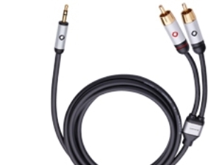 OEHLBACH 60006, 3.5mm, Hanstik, 2 x RCA, Hanstik, 5 m, Musta