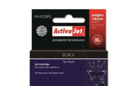 Activejet Ah-932Brx, Compatible, Pigmentbaseret Blæk, Sort, Hp, Hp Officejet Pro: 6100, 6600, 6700, 7110, 7610, 7612., 1 Stk